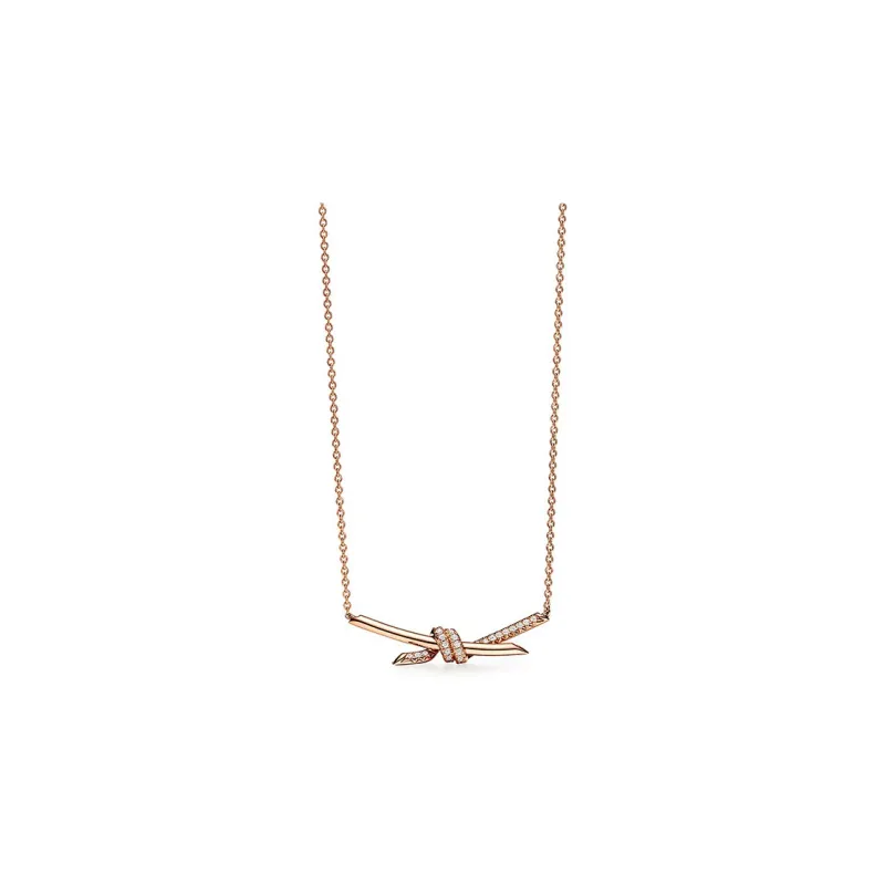 TIFFANY & CO. Knot Collection Rose Gold Necklaces Women's-0