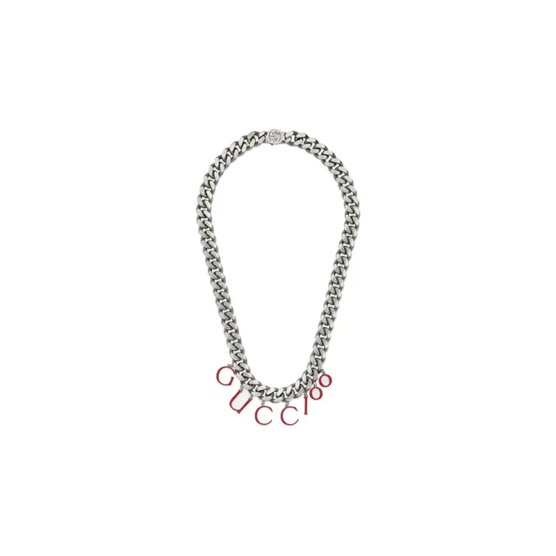 GUCCI Necklaces Women's Silver/Red-1