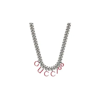 GUCCI Necklaces Women's Silver/Red