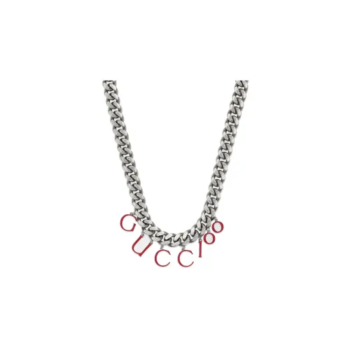 GUCCI Necklaces Women's Silver/Red