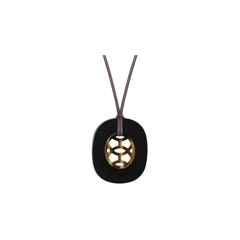 HERMES Lift Pendant Necklaces Women's Black-0