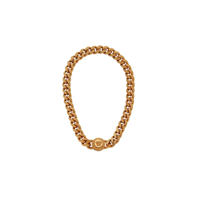 VERSACE Gold Medusa Chain Choker Necklace-0