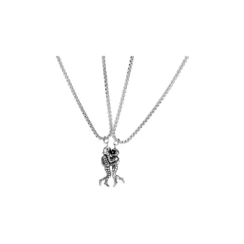 GENANX Necklaces Unisex Silver White/Magnetic