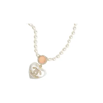 CHANEL Necklace Women's Pearl White
