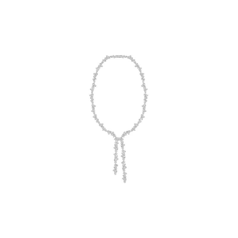 Swarovski Diapason Waterfall All around Necklaces Women's White Gold-0
