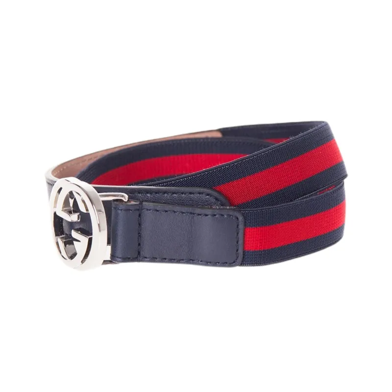 GUCCI Web Belt Palladium G Buckle 1.5 W-1