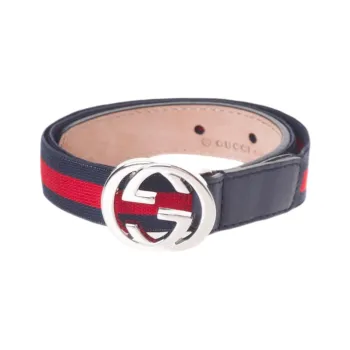 GUCCI Web Belt Palladium G Buckle 1.5 W