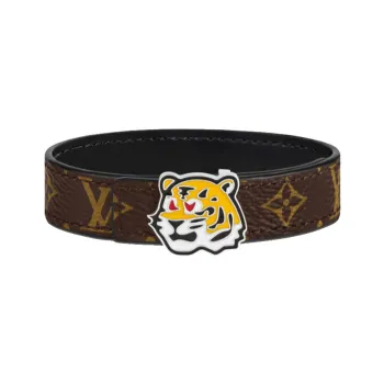 LOUIS VUITTON TIGER Calfskin Wristbands Unisex Black