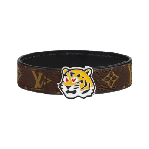 LOUIS VUITTON Calfskin Wristbands Unisex Black