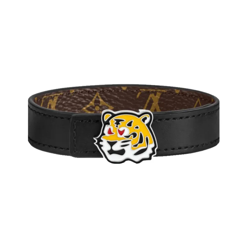 LOUIS VUITTON TIGER Calfskin Wristbands Unisex Black-1