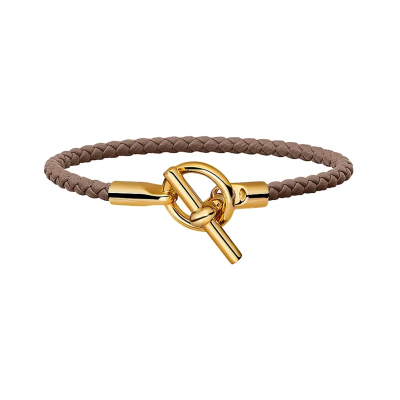 HERMES Glenan H Bracelets Women's Gold Taupe-0