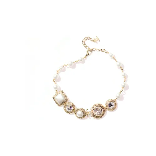 CHANEL Accessories Necklaces Women's Gold/White