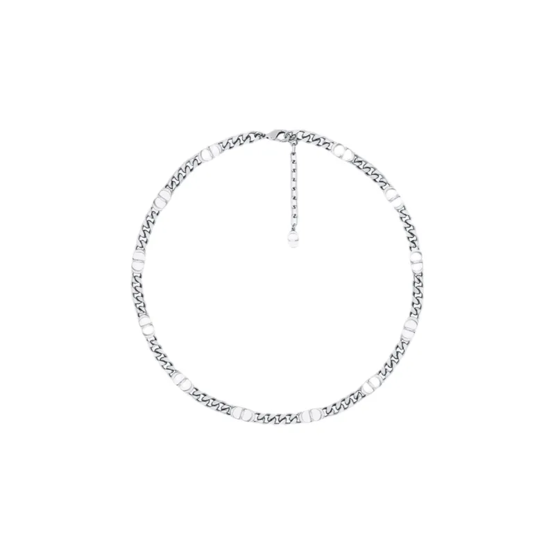 DIOR Classic CD Necklace Series Brass Necklaces Unisex Silver-0