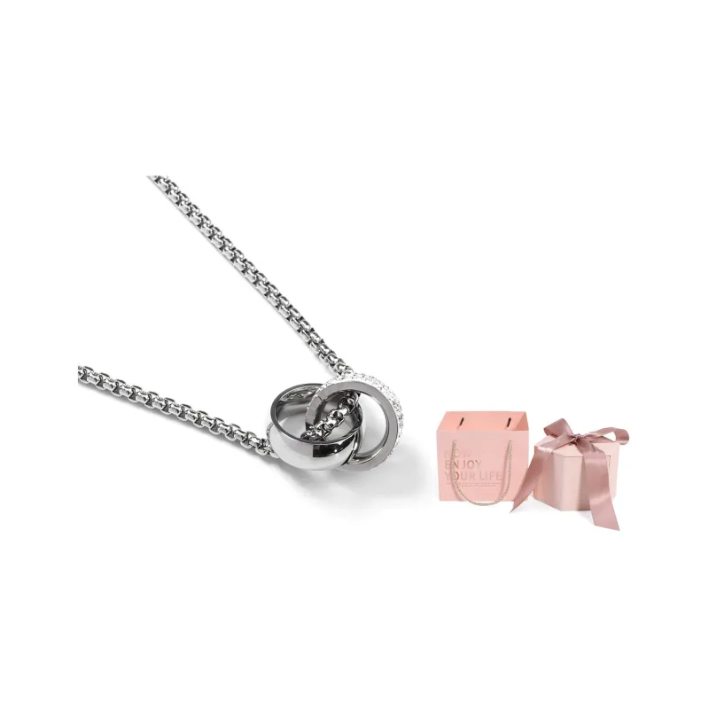 GENANX Necklaces Unisex Silver White-3