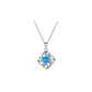 Four-Leaf Clover Necklace[Inlaid Sea Blue Zircon]