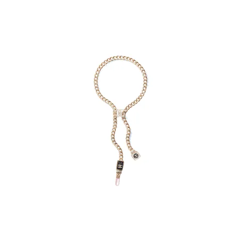 CHANEL 22c Early Spring Necklaces Women's Gold/Black/Pink