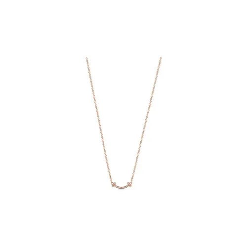 TIFFANY & CO. T Necklaces Women's Rose Gold