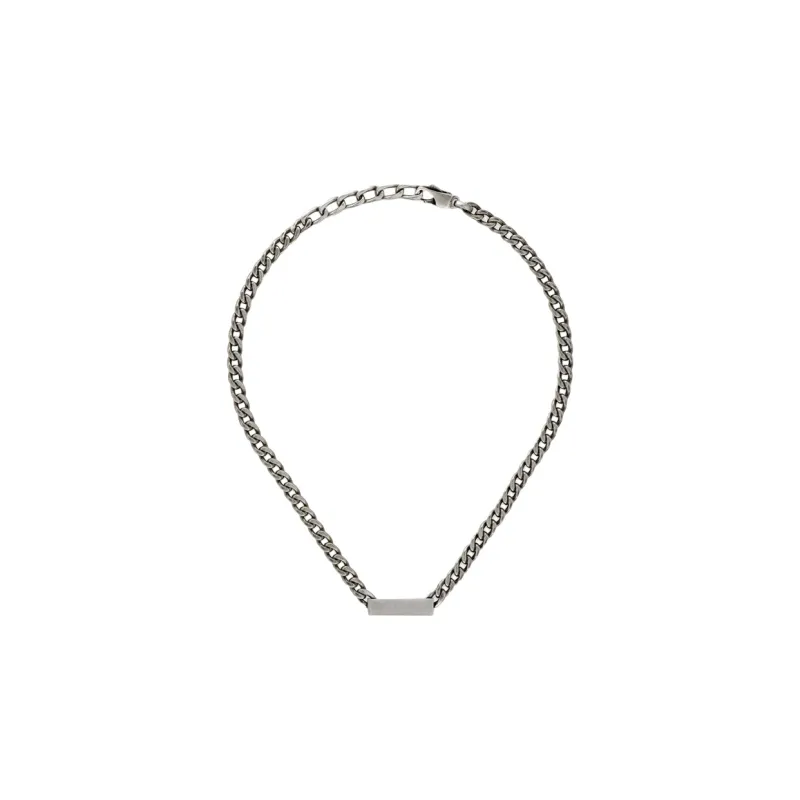 GUCCI Logo plaque Gourmette chain Necklace-3