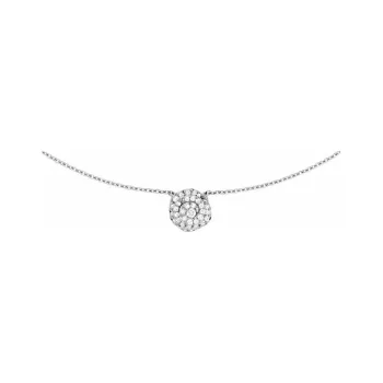 DIOR 18K White Gold With Diamond Decoration Necklace Women's