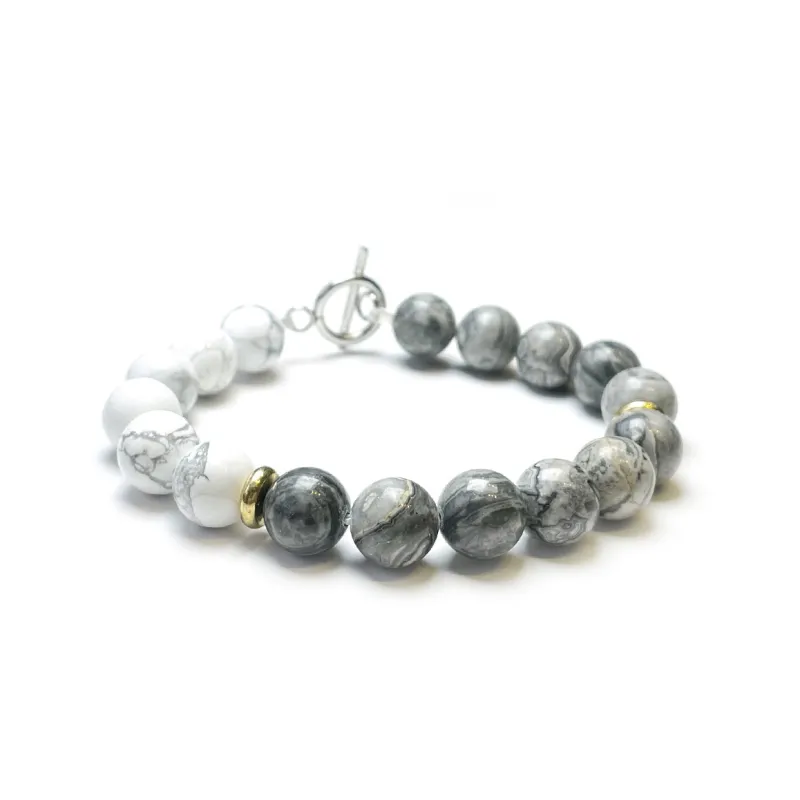 MOUNTAINS AND MANS Volcanic Stone, Map Stone, Titanium Steel Bracelets Unisex-6