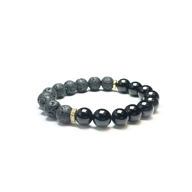 MOUNTAINS AND MANS Volcanic Stone, Map Stone, Titanium Steel Bracelets Unisex-1