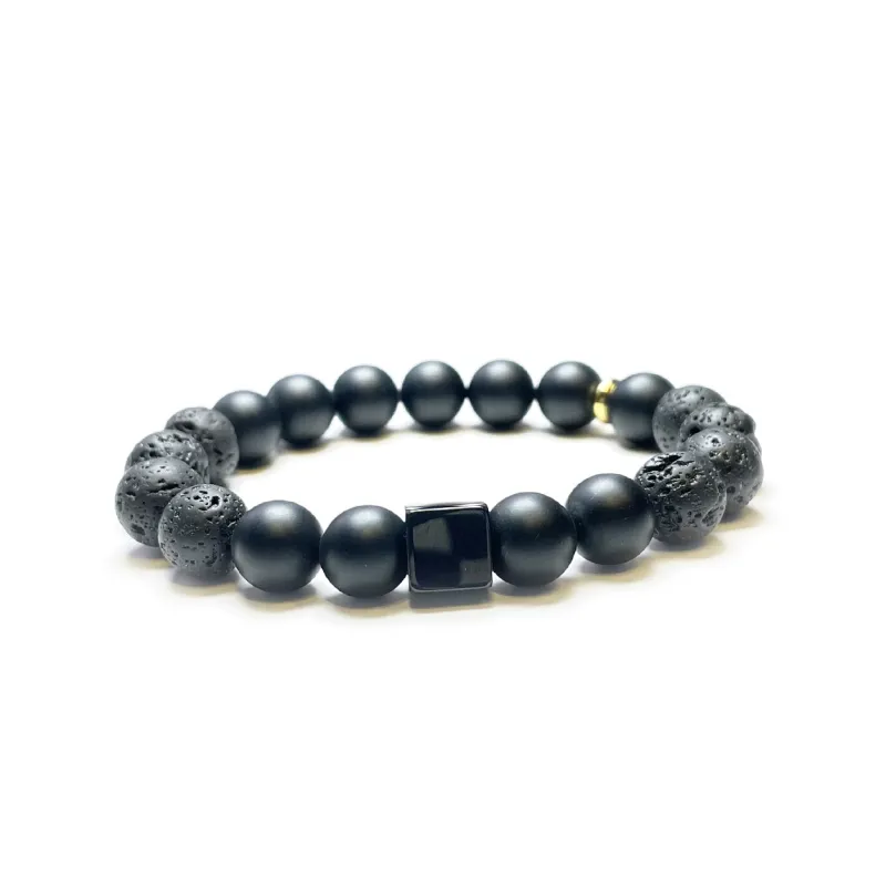 MOUNTAINS AND MANS Volcanic Stone, Map Stone, Titanium Steel Bracelets Unisex-4