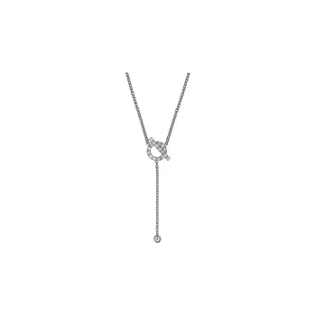 HERMES White Gold Cord Necklace Women's