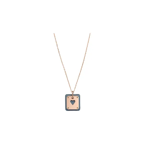 HERMES As De Coeur Necklaces Women's Light Blue