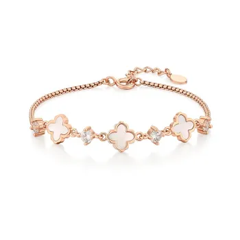 KADER S925 Silver With Zircon Bracelets Women's Two Tone Box