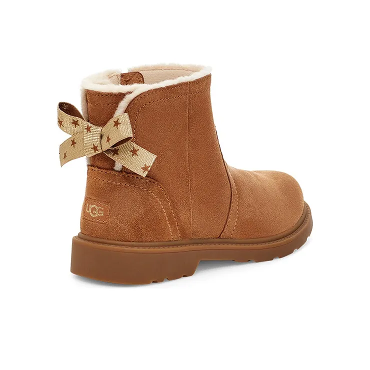 UGG Lynde Short Snow Boots Chestnut Brown Teenagers-3