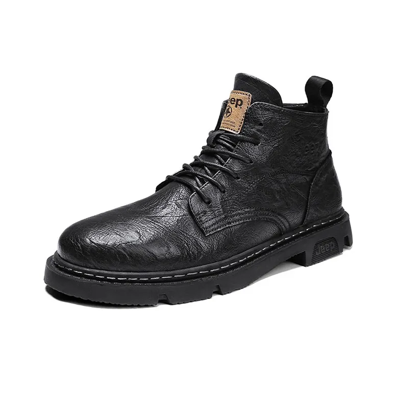 Jeep Martin Boots Men Black/Khaki-2