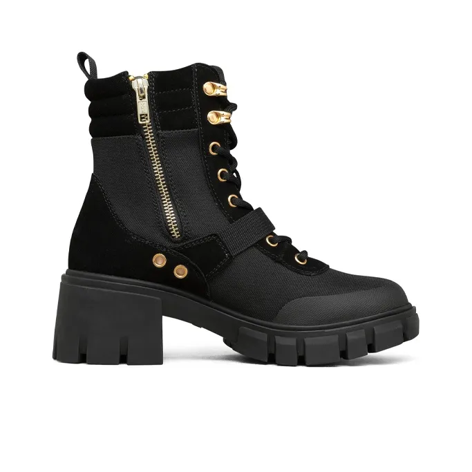 Skechers Top Notch Martin Boots Women's High Top Black/Gold-1