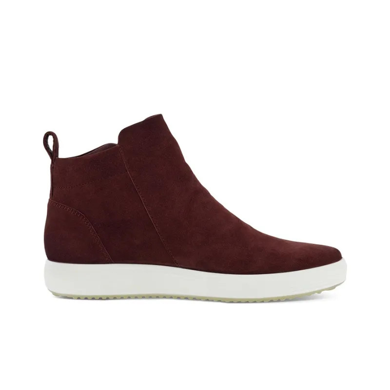Ecco Soft 7 Warm Slip-Resistant Mid-Top Ankle Boots Women's Burgundy-1