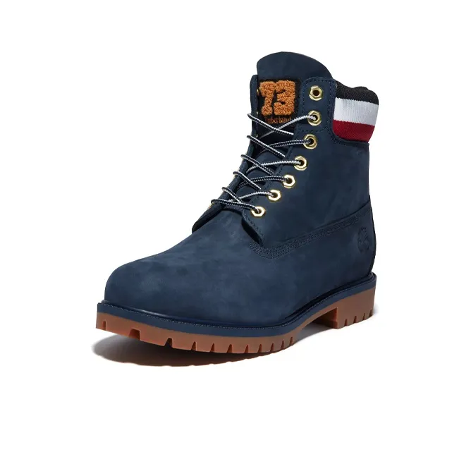 Timberland 6 Inch Heritage Cupsole Boots 'Navy Nubuck With Red'-2