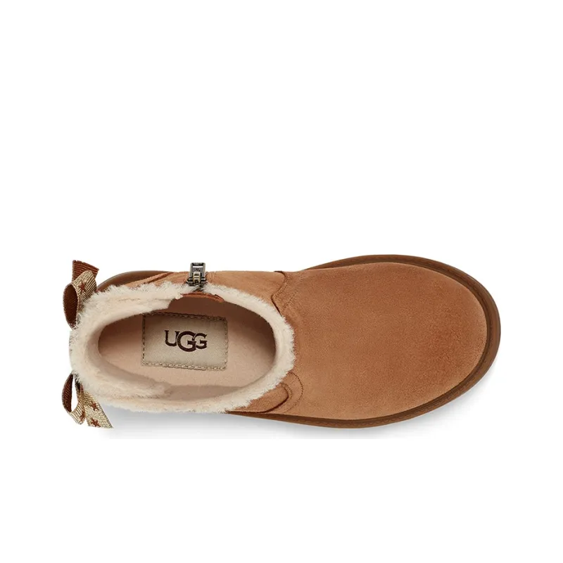 UGG Lynde Short Snow Boots Chestnut Brown Teenagers-4