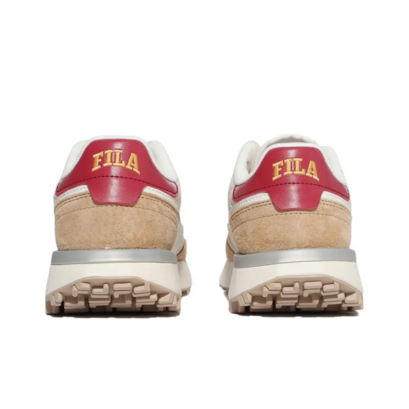 FILA Uni Bastion Tennis Shoes Unisex Low Top Ecru/Coffee/Red-3