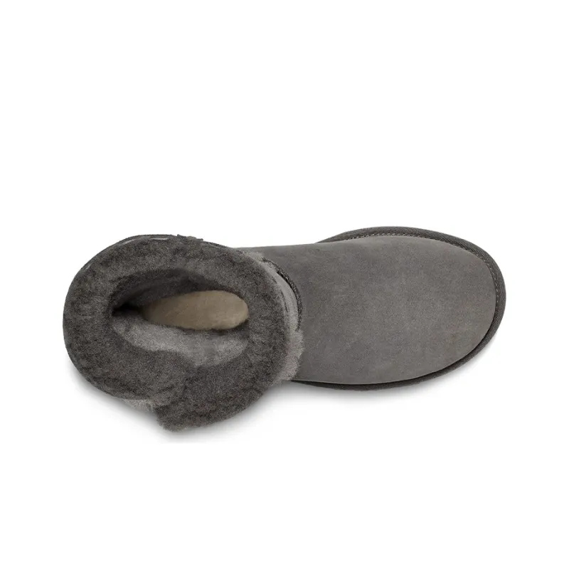 UGG Bailey Button UGG Charm Metallic Alphabet Version Fleece Lined 'Grey' Women's-4