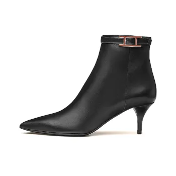 HERMES Blanche Ankle Boots Women's Black