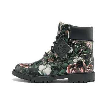 Timberland Heritage 6 Inch Waterproof Boots 'Black Floral Nubuck' Women's