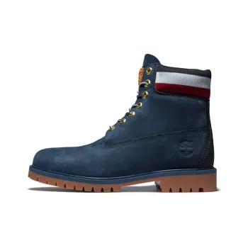 Timberland 6 Inch Heritage Cupsole Boots 'Navy Nubuck With Red'