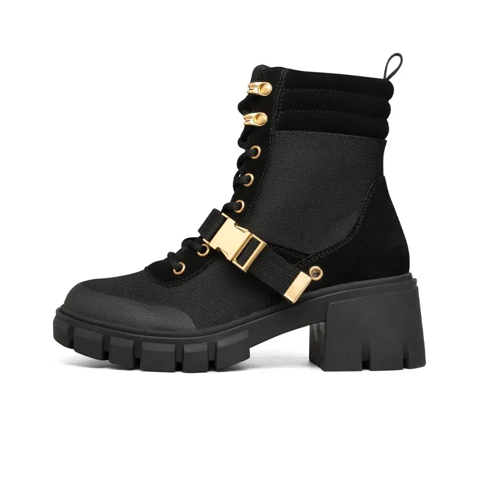 Skechers Top Notch Martin Boots Women's High Top Black/Gold-0