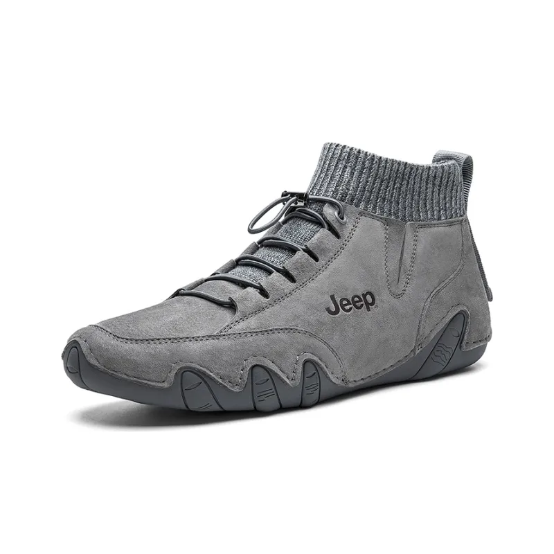 Jeep Martin Boots Men High Top Gray-2