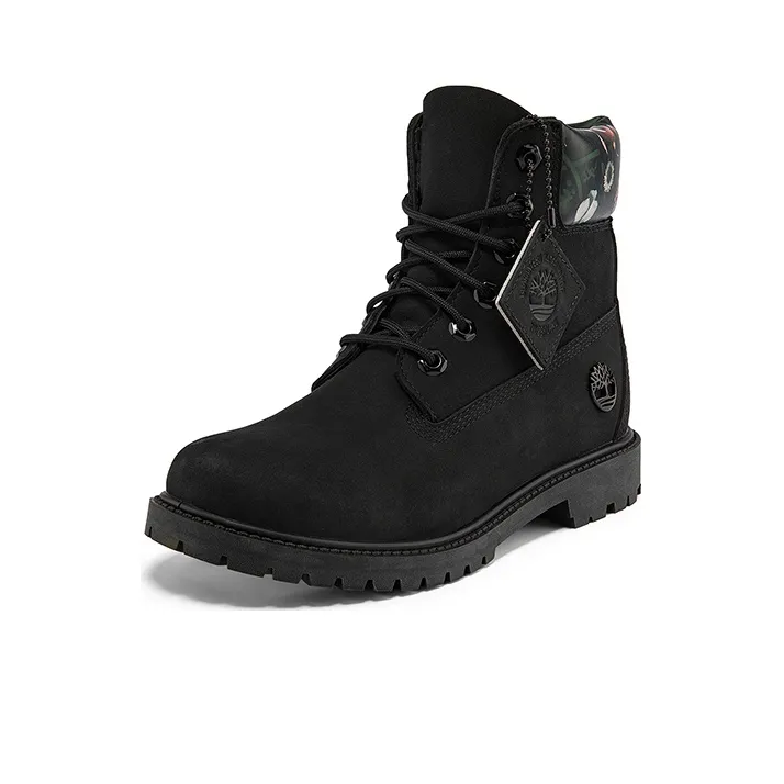 Timberland Heritage Cupsole Boots 'Black Nubuck With Floral' Women's-2