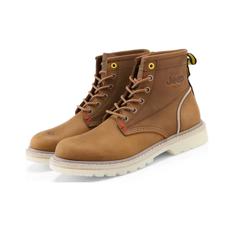 Jeep Martin Boots Men Yellow Brown-2