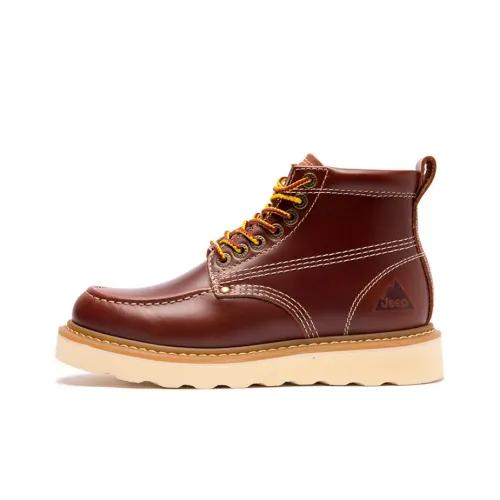 Jeep Martin Boots Men Burgundy