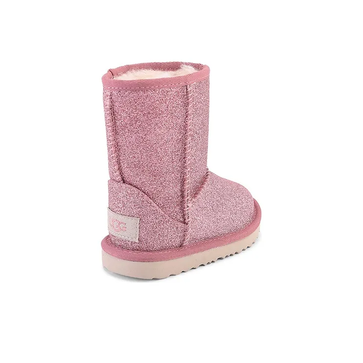 UGG CLASSIC SHORT Crew Snow Boots Pink Teenagers-3