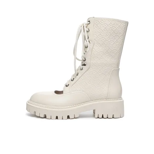 EVERAU Martin Boots Women's White