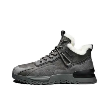 Jeep Warm Fleece Lined Padded Shoes Low Top Outdoor Shoes Men's