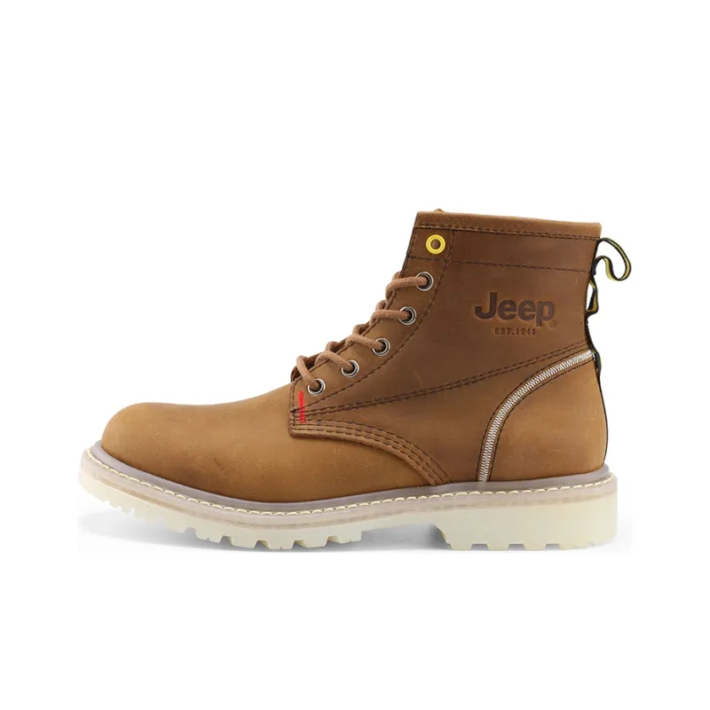 Jeep Martin Boots Men Yellow Brown-0