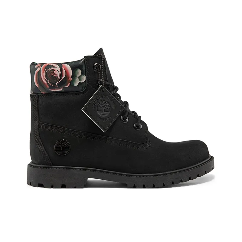 Timberland Heritage Cupsole Boots 'Black Nubuck With Floral' Women's-1